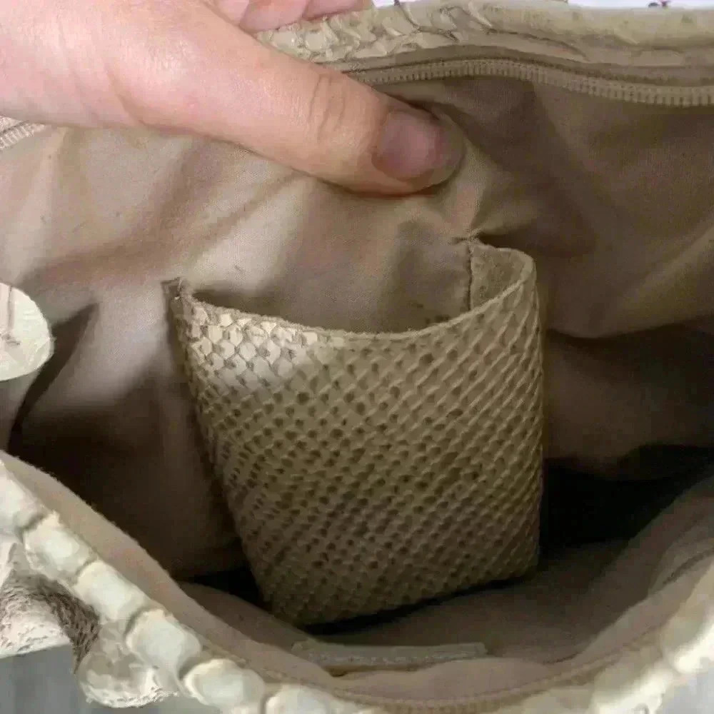 Calvin Klein ivory snakeskin satchel bag - Picture 5 of 8